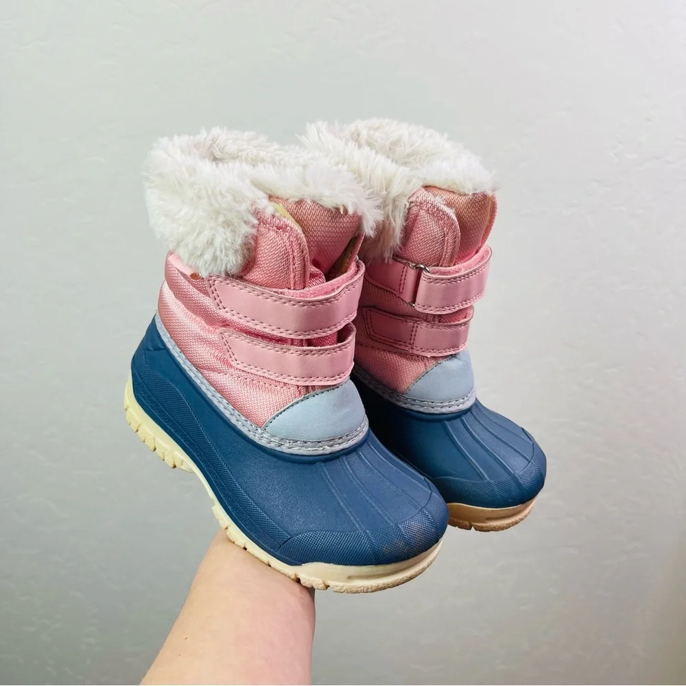 OshKosh B'Gosh Toddler Little Girls Kids Yule Faux Fur Snow Rain Duck Boots 9 M